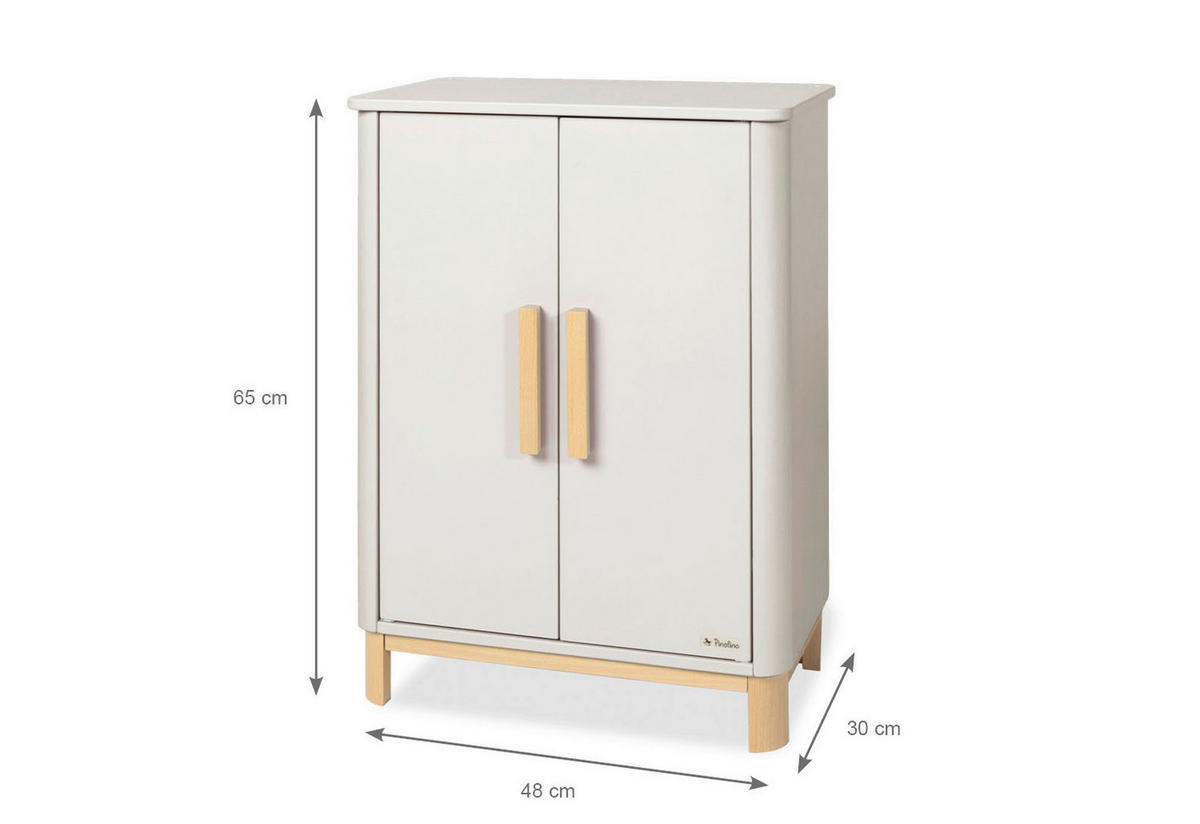 PUPPENKLEIDERSCHRANK - Beige/Naturfarben, Basics, Holz (48/65/30cm) - Pinolino