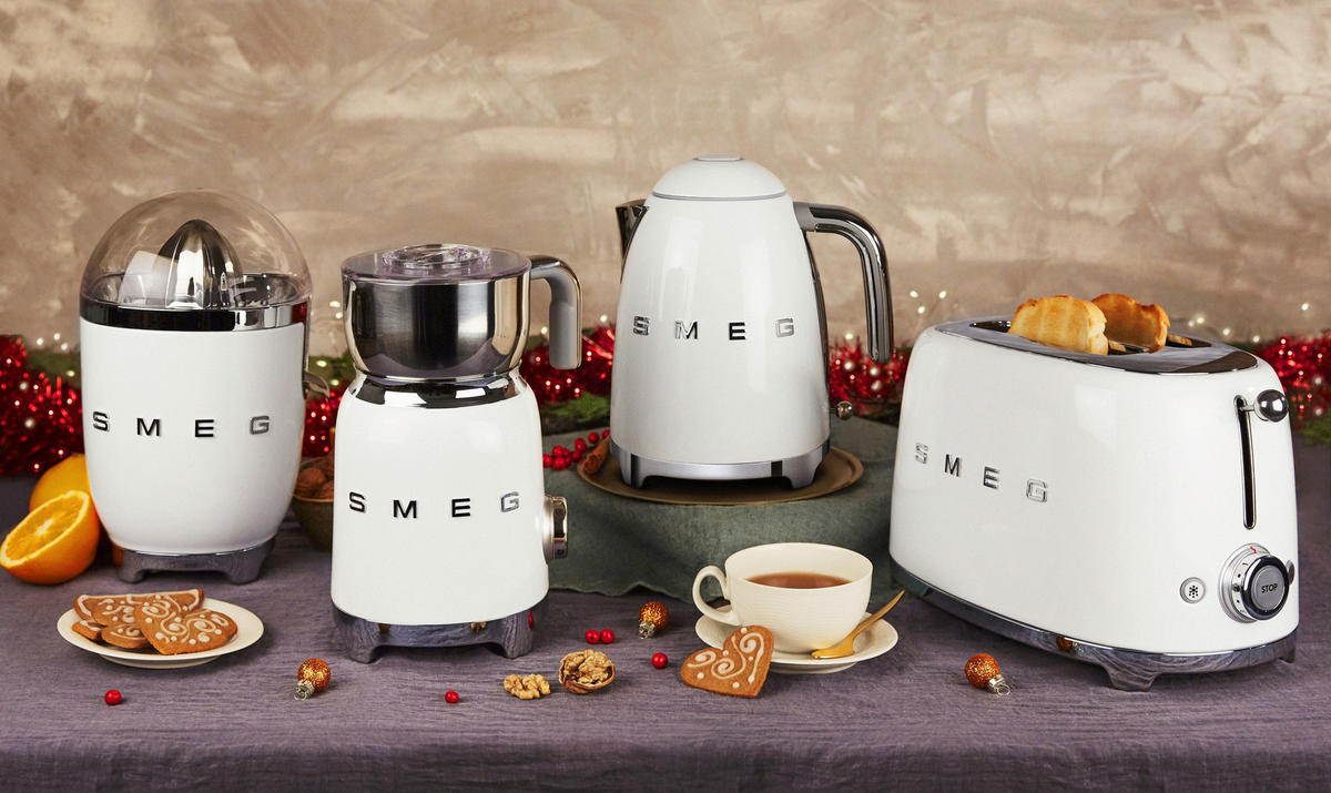 ZITRONENPRESSE - Weiss Hochglanz, Trend, Metall (16.6/28.1/16.6cm) - SMEG