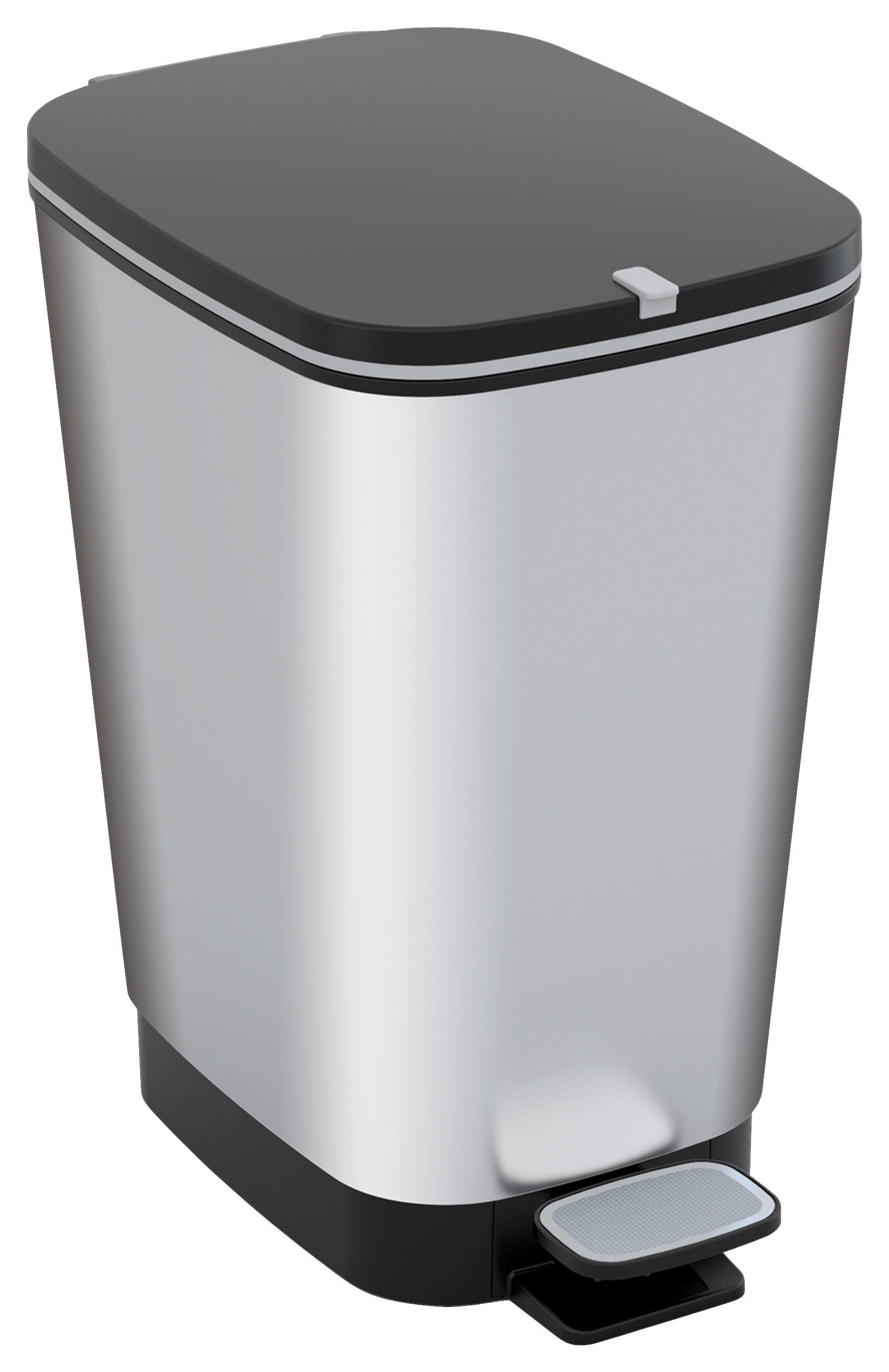 ABFALLEIMER 25 L  - Silberfarben/Schwarz, KONVENTIONELL, Kunststoff (40,5/45/26,5cm) - Keter