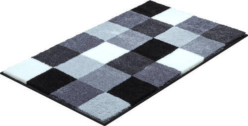 BADTEPPICH Grau, Schwarz, Weiß 60/100 cm  - Schwarz/Weiß, Basics, Kunststoff/Textil (60/100cm) - Grund