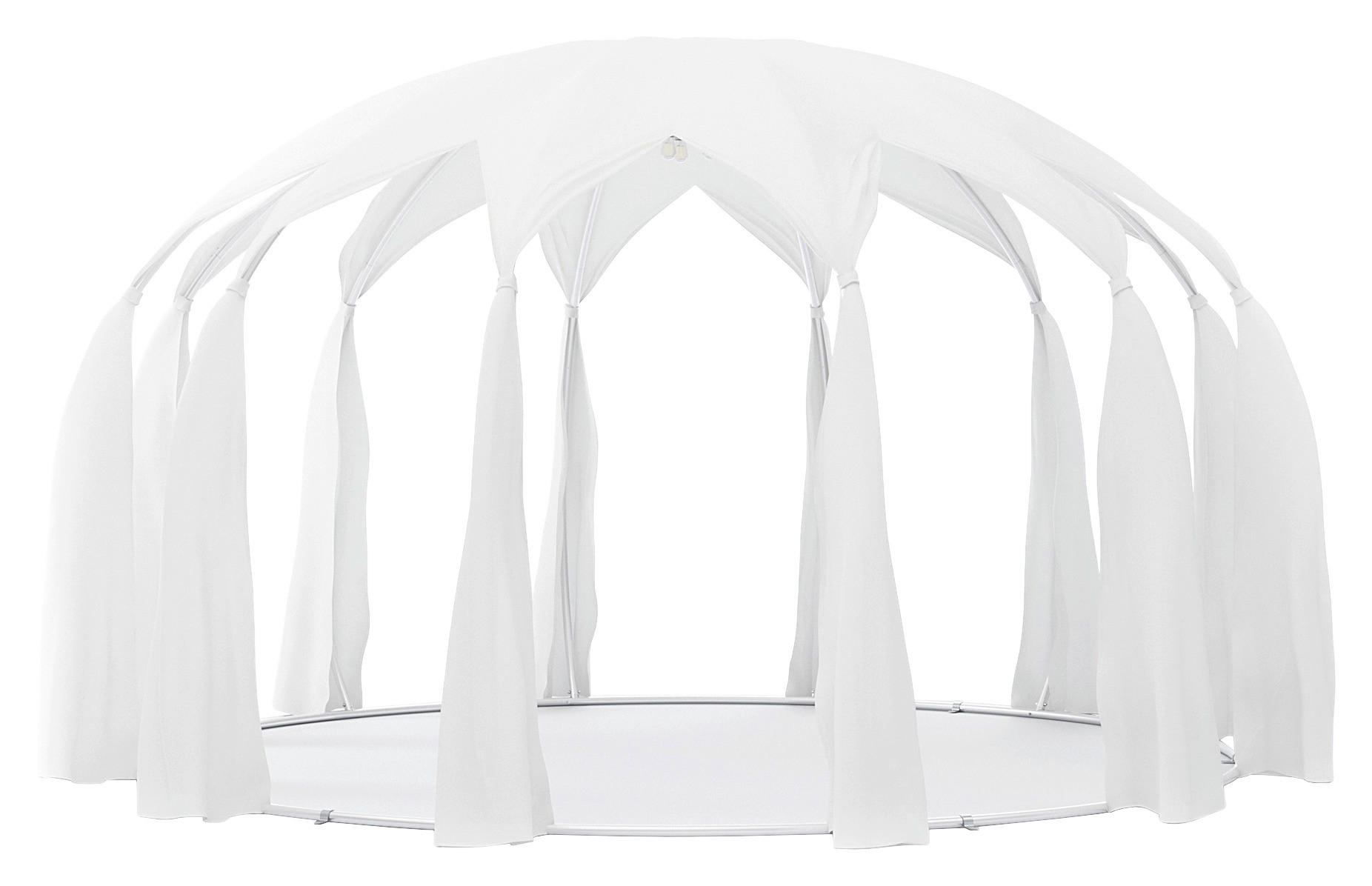 PAVILLON 484/275/484 cm Aluminium  - Silberfarben/Weiß, Basics, Textil/Metall (484/275/484cm)