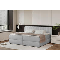 BOXSPRINGBETT 220/200 cm  Hellgrau  - Hellgrau/Schwarz, Design, Kunststoff/Textil (220/200cm) - Chameo