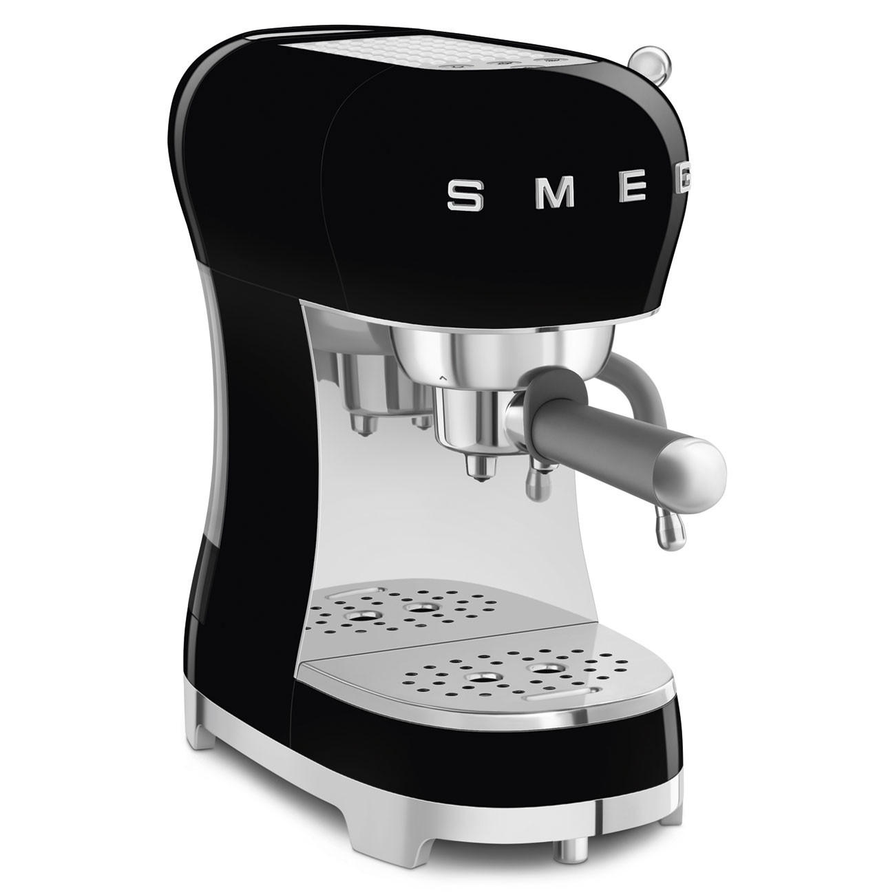 ESPRESSOMASCHINE 50´s Style - Schwarz Hochglanz, Basics, Kunststoff/Metall (14,9/33/32,9cm) - SMEG