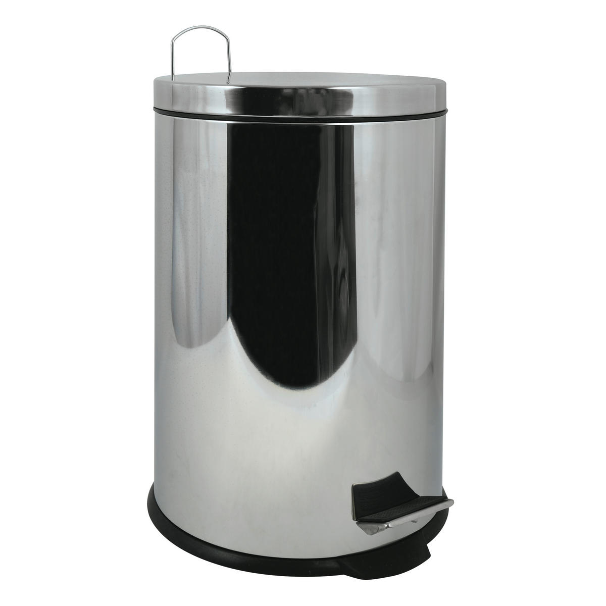 TRETEIMER MIRROR FINISH 20 L  - Edelstahlfarben/Schwarz, Basics, Kunststoff/Metall (36/45/36cm) - Spirella