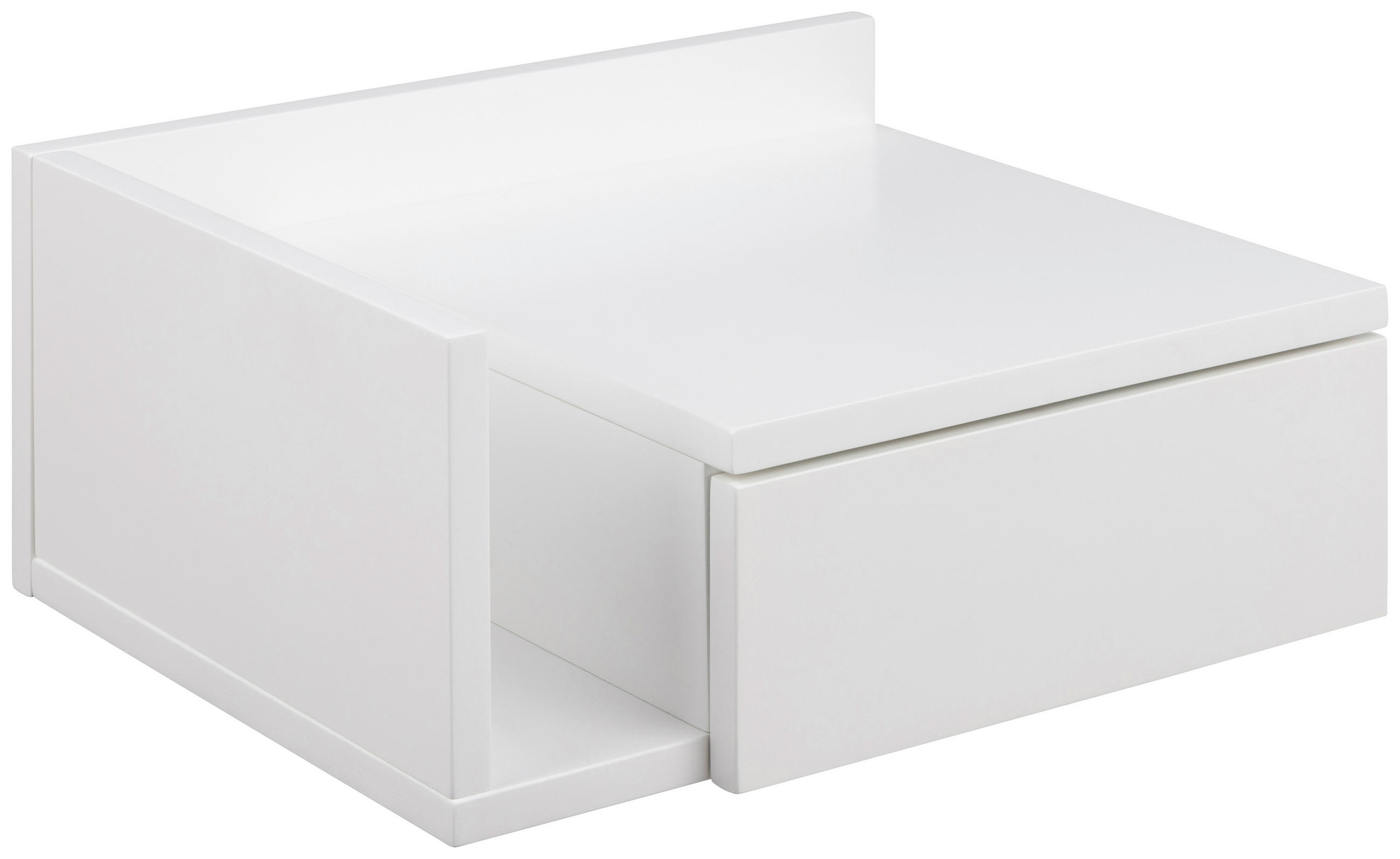 NOČNA OMARICA, bela  - bela, Moderno, leseni material (40/16,5/32cm) - MID.YOU