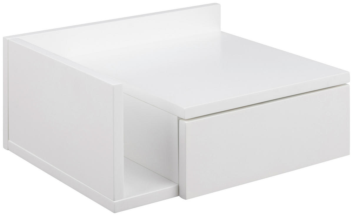 NOČNA OMARICA, bela  - bela, Moderno, leseni material (40/16,5/32cm) - MID.YOU