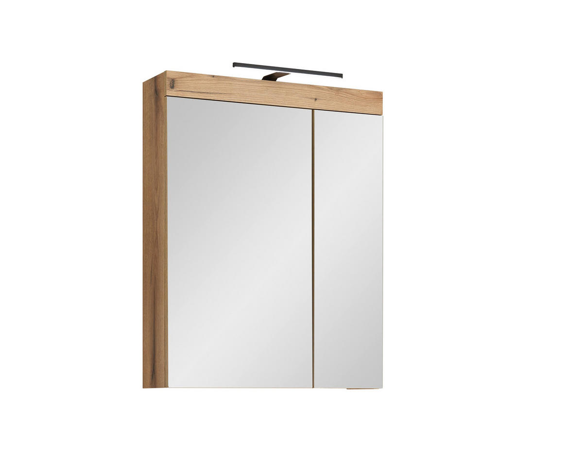 SPIEGELSCHRANK 60/77/17 cm  - Eichefarben, Basics, Glas/Holzwerkstoff (60/77/17cm) - MID.YOU