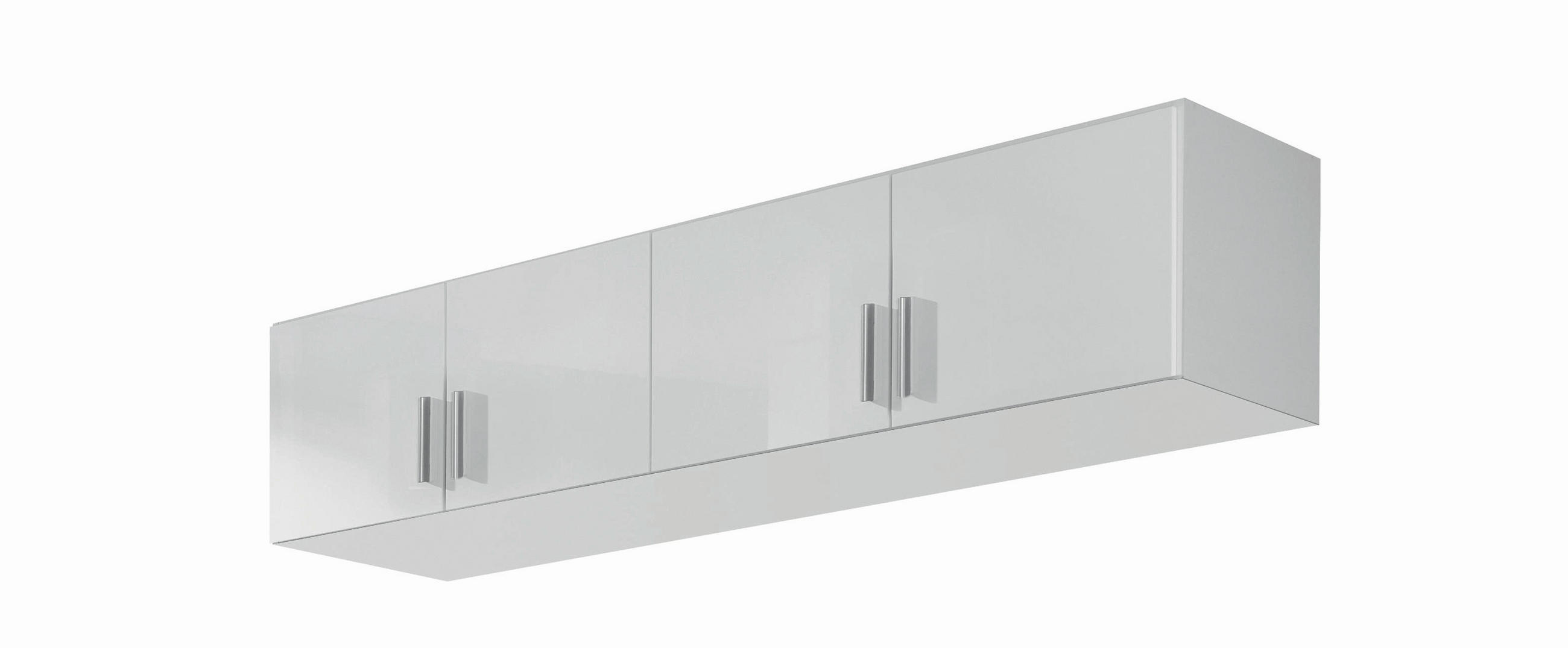 AUFSATZSCHRANK 181/39/54 cm Weiß, Weiß Hochglanz  - Weiß Hochglanz/Alufarben, Design, Holzwerkstoff/Kunststoff (181/39/54cm) - Carryhome