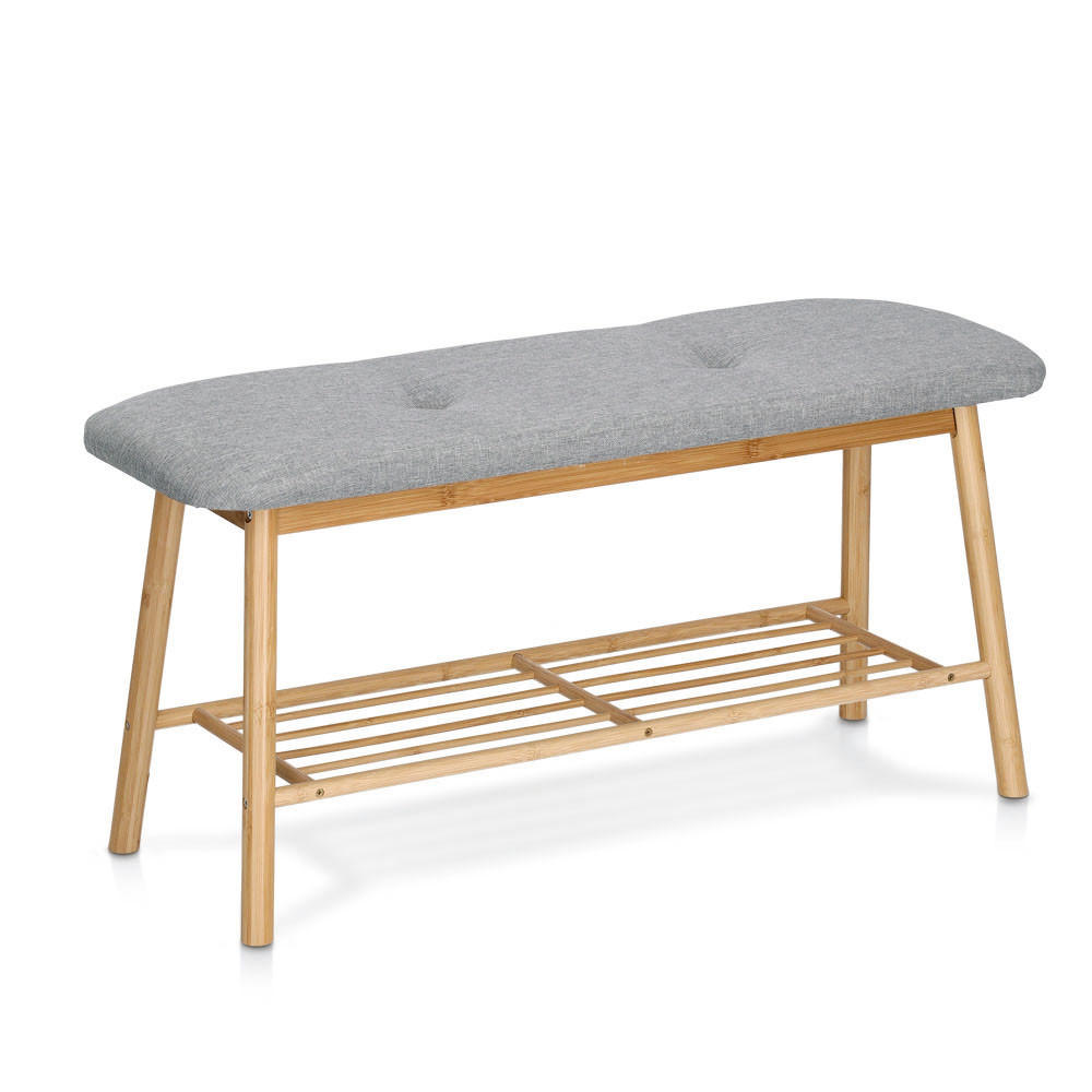 SCHUHBANK 90/44/30 cm  - Naturfarben, Basics, Holz/Textil (90/44/30cm) - Zeller Present