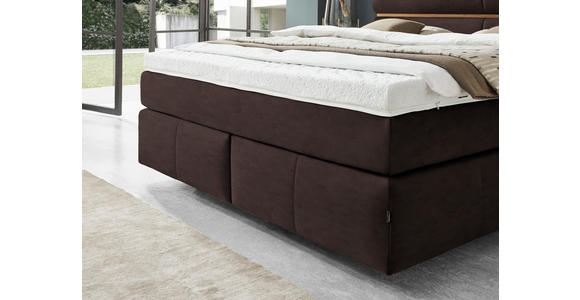 BOXSPRINGBETT 180/200 cm in Eichefarben, Dunkelbraun - Eichefarben/Dunkelbraun, KONVENTIONELL, Holz/Kunststoff (180/200cm) - Dieter Knoll