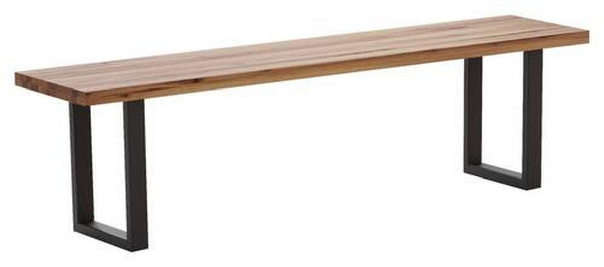 SITZBANK in Holz, Metall Anthrazit, Eichefarben  - Eichefarben/Anthrazit, Romantik / Landhaus, Holz/Metall (220/45/40cm) - Waldwelt