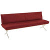 SITZBANK 214/88/66 cm Echtleder Rot, Edelstahlfarben Nussbaum furniert Metall  - Edelstahlfarben/Rot, Design, Leder/Holz (214/88/66cm) - Koinor