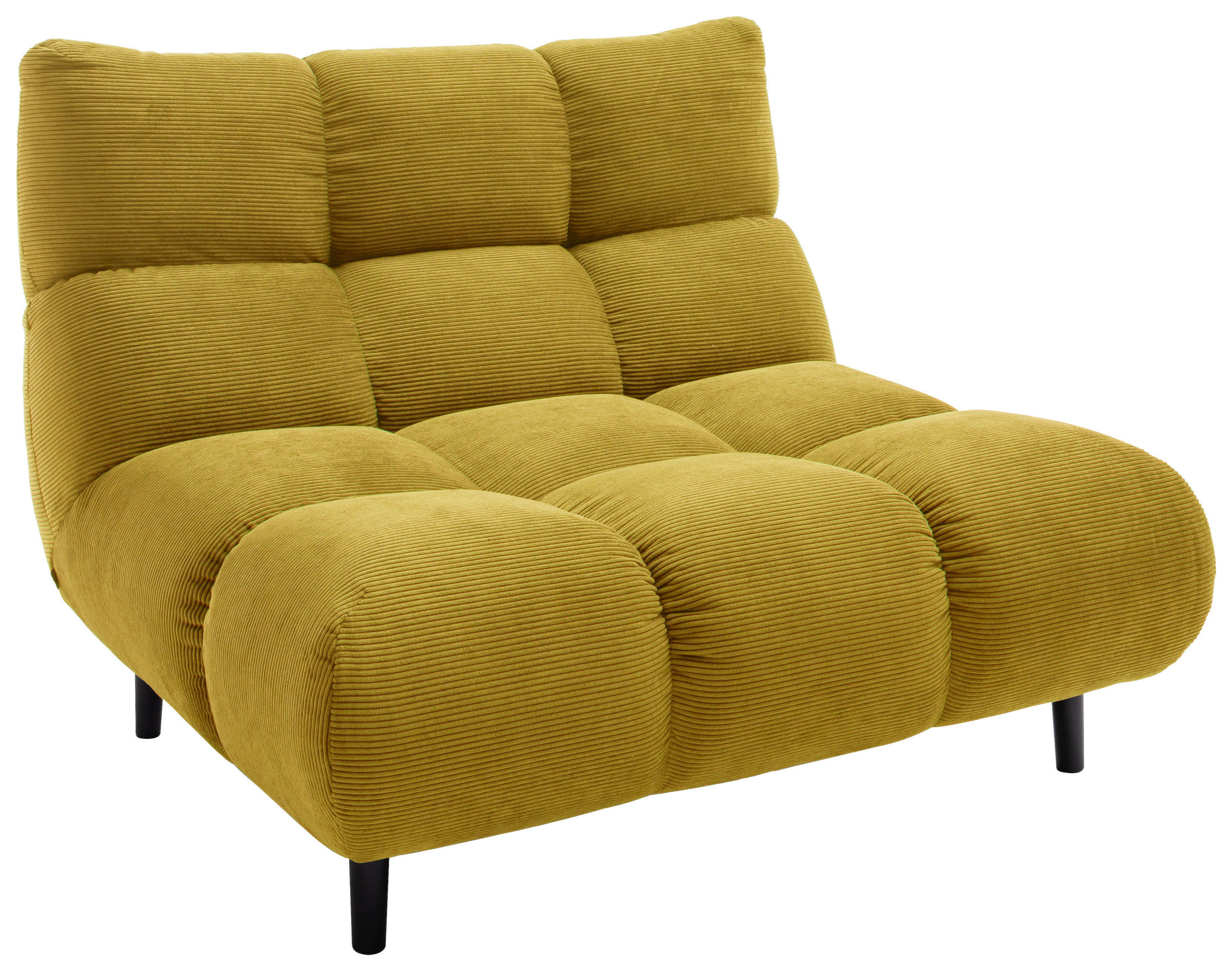 SESSEL in Feincord Goldfarben  - Goldfarben/Schwarz, Design, Holz/Textil (112/85/108cm) - Pure Home Lifestyle