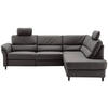 ECKSOFA in Lederlook Anthrazit  - Anthrazit/Schwarz, Modern, Holz/Textil (266/190cm) - Livetastic