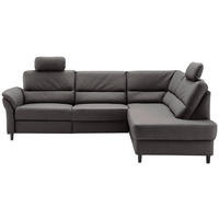 ECKSOFA in Lederlook Anthrazit  - Anthrazit/Schwarz, Modern, Holz/Textil (266/190cm) - Livetastic
