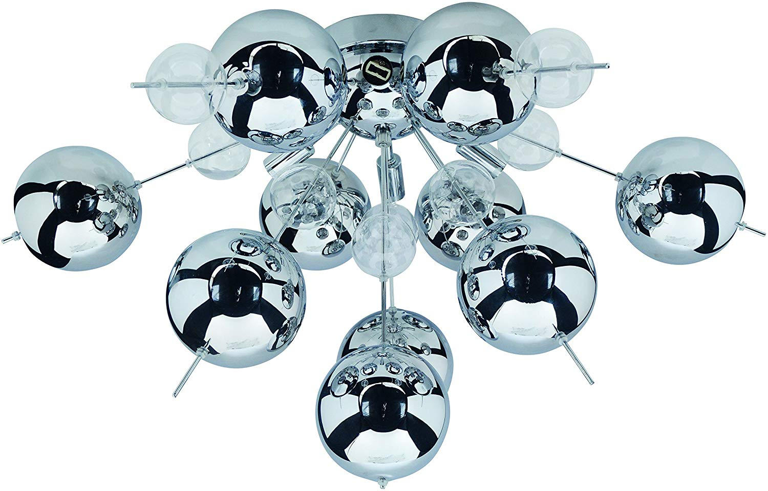 DECKENLEUCHTE EXPLOSION 57/38 cm   - Klar/Chromfarben, Design, Glas/Metall (57/38cm) - Näve