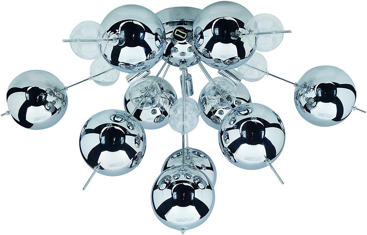 DECKENLEUCHTE  57/38 cm    - Chromfarben/Klar, Design, Glas/Metall (57/38cm) - Näve