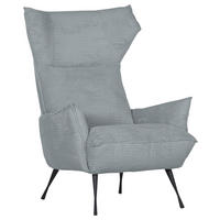 OHRENSESSEL 83/110/92 cm  in Cord Hellgrau  - Hellgrau/Schwarz, KONVENTIONELL, Textil/Metall (83/110/92cm) - MID.YOU