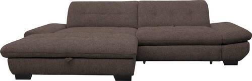 ECKSOFA in Mikrofaser Hellbraun  - Hellbraun/Schwarz, Design, Textil/Metall (198/290cm) - Xora