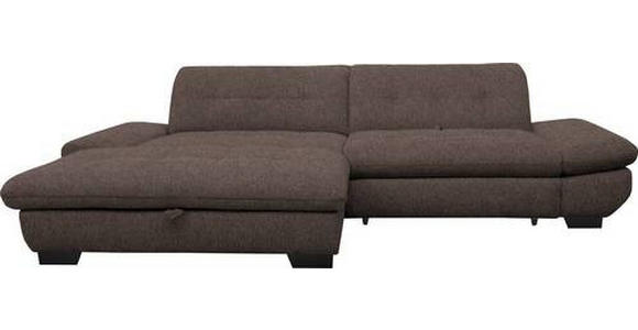 ECKSOFA in Mikrofaser Hellbraun  - Hellbraun/Schwarz, Design, Textil/Metall (198/290cm) - Xora