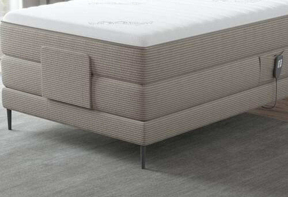 BOXSPRINGBETT 120/200 cm  in Hellgrau  - Hellgrau/Schwarz, Natur, Textil/Metall (120/200cm) - Esposa