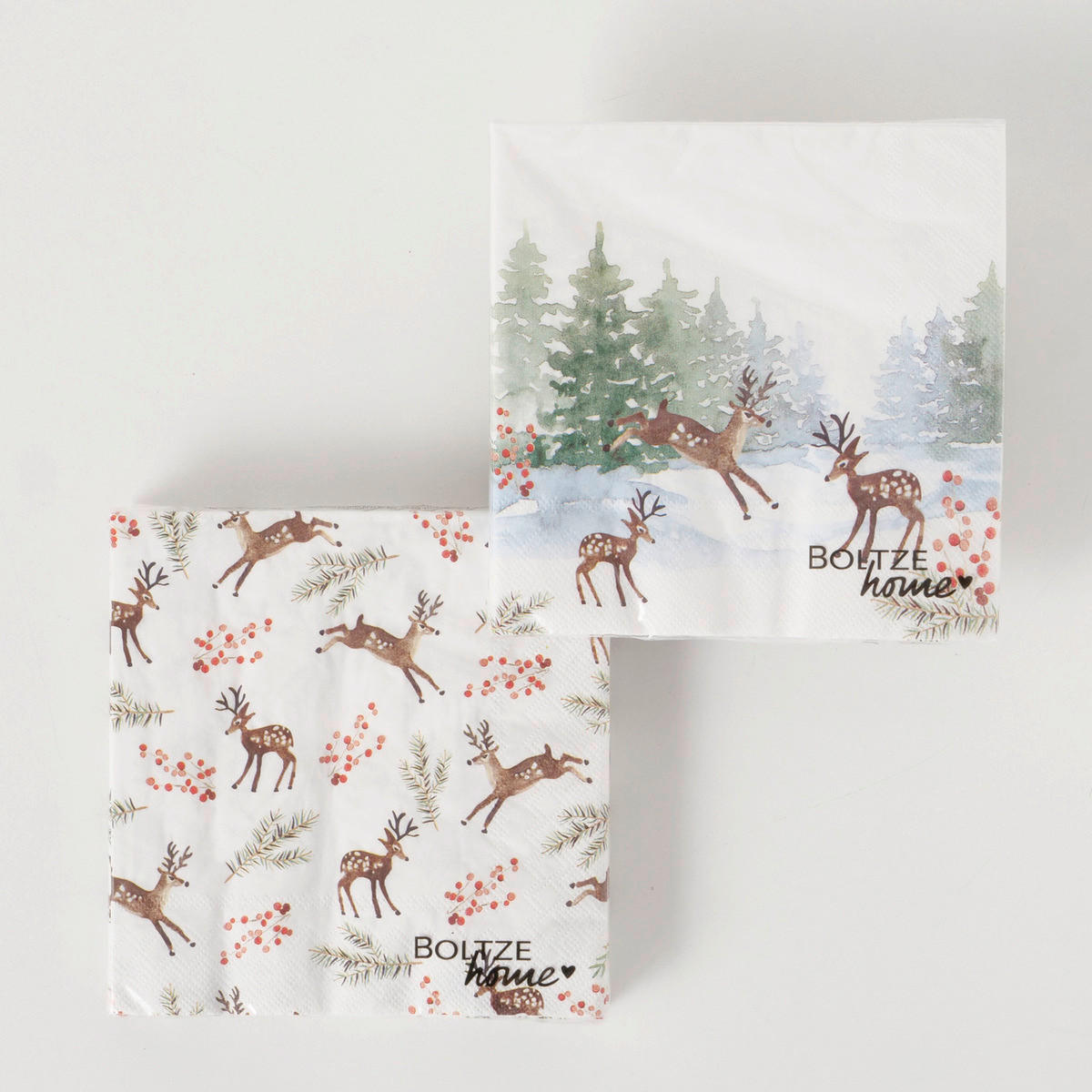 SERVIETTE   16,5/16,5/3 cm  - Weiss/Rot, Basics, Papier (16,5/16,5/3cm)