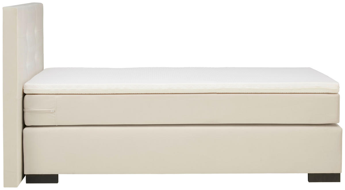 BOXSPRINGOVÁ POSTEĽ, 90/200 cm krémová - čierna/krémová, Modern, kartón/drevo (90/200cm) - MID.YOU