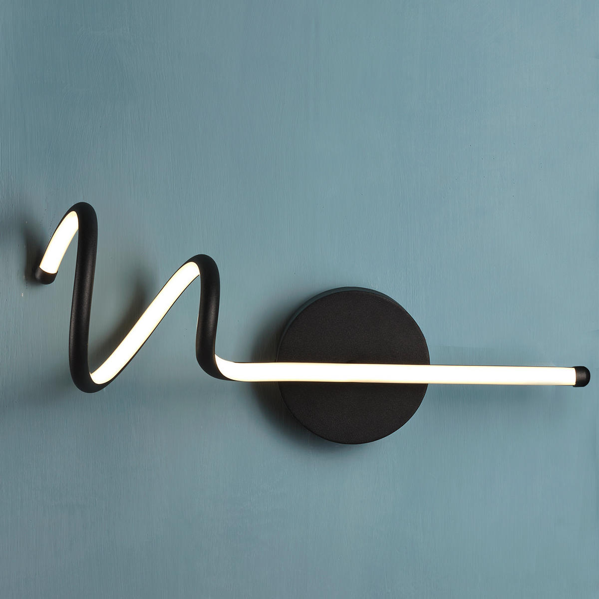 LED-WANDLEUCHTE 5061 TWIST 20/16/48 cm   - Schwarz Hochglanz, Design, Metall (20/16/48cm)