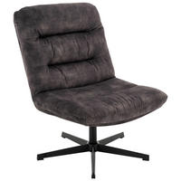 SESSEL Velours Grau    - Schwarz/Grau, MODERN, Textil/Metall (68/91/82cm) - MID.YOU