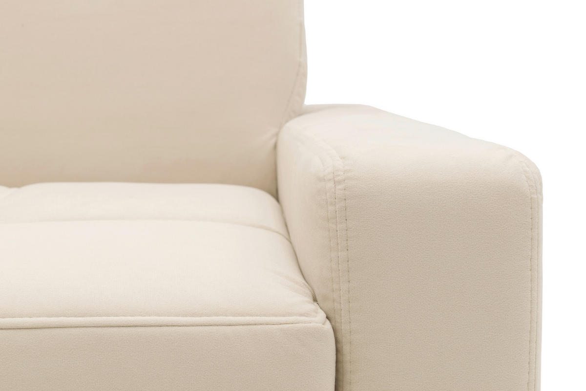 ECKSOFA FLORENTINA Creme Mikrofaser Liegefläche im Originalstoff  - Wengefarben/Creme, Basics, Holz/Textil (210/243cm) - MID.YOU