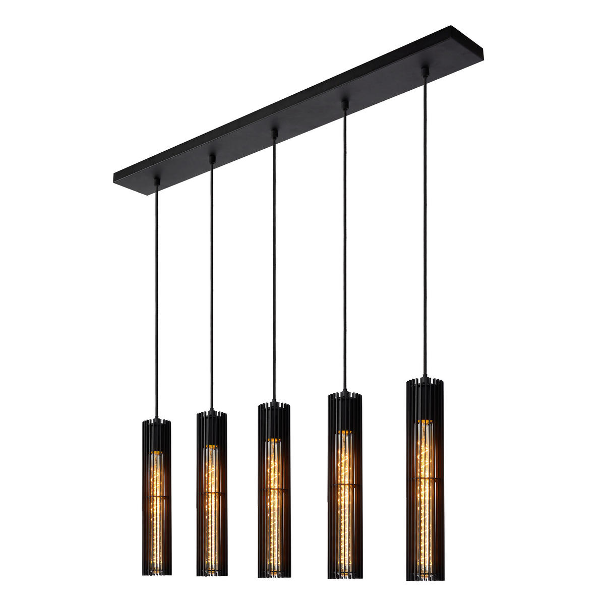 PENDELLEUCHTE Lionel 100/11/180 cm   - Schwarz, Design, Metall (100/11/180cm) - Lucide