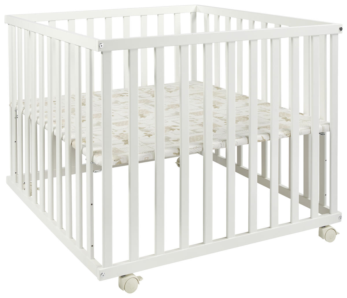 LAUFGITTER  97/97/70 cm  - Weiss, Lifestyle, Holz/Kunststoff (97/97/70cm) - My Baby Lou