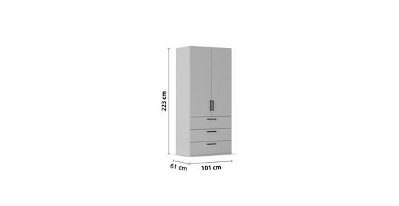 DREHTÜRENSCHRANK 101/223/61 cm,  in Graphitfarben, 2-türig  - Schwarz/Graphitfarben, Basics, Holzwerkstoff/Metall (101/223/61cm) - Novel