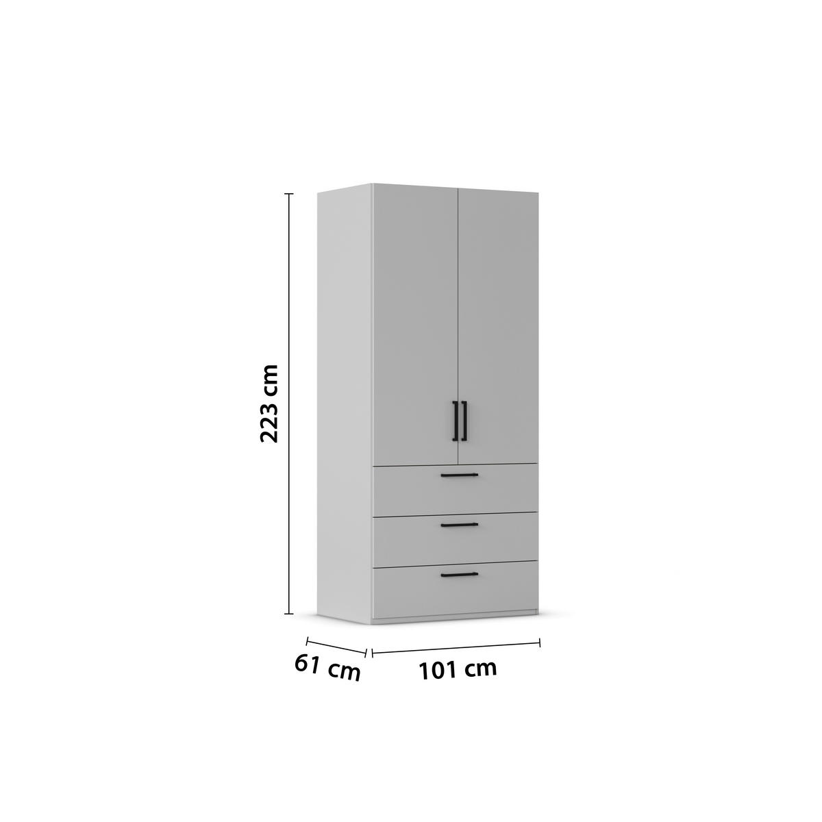 DREHTÜRENSCHRANK 101/223/61 cm,  in Champagner, 2-türig  - Champagner/Schwarz, Basics, Holzwerkstoff/Metall (101/223/61cm) - Novel
