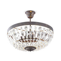 KRISTALL-DECKENLEUCHTE Plafond 40/27 cm   - Bronzefarben, KONVENTIONELL, Glas/Metall (40/27cm)