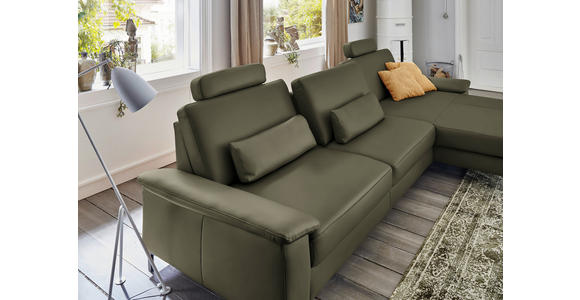 ECKSOFA in Echtleder Waldgrün  - Waldgrün/Schwarz, Design, Leder/Metall (334/176cm) - Dieter Knoll