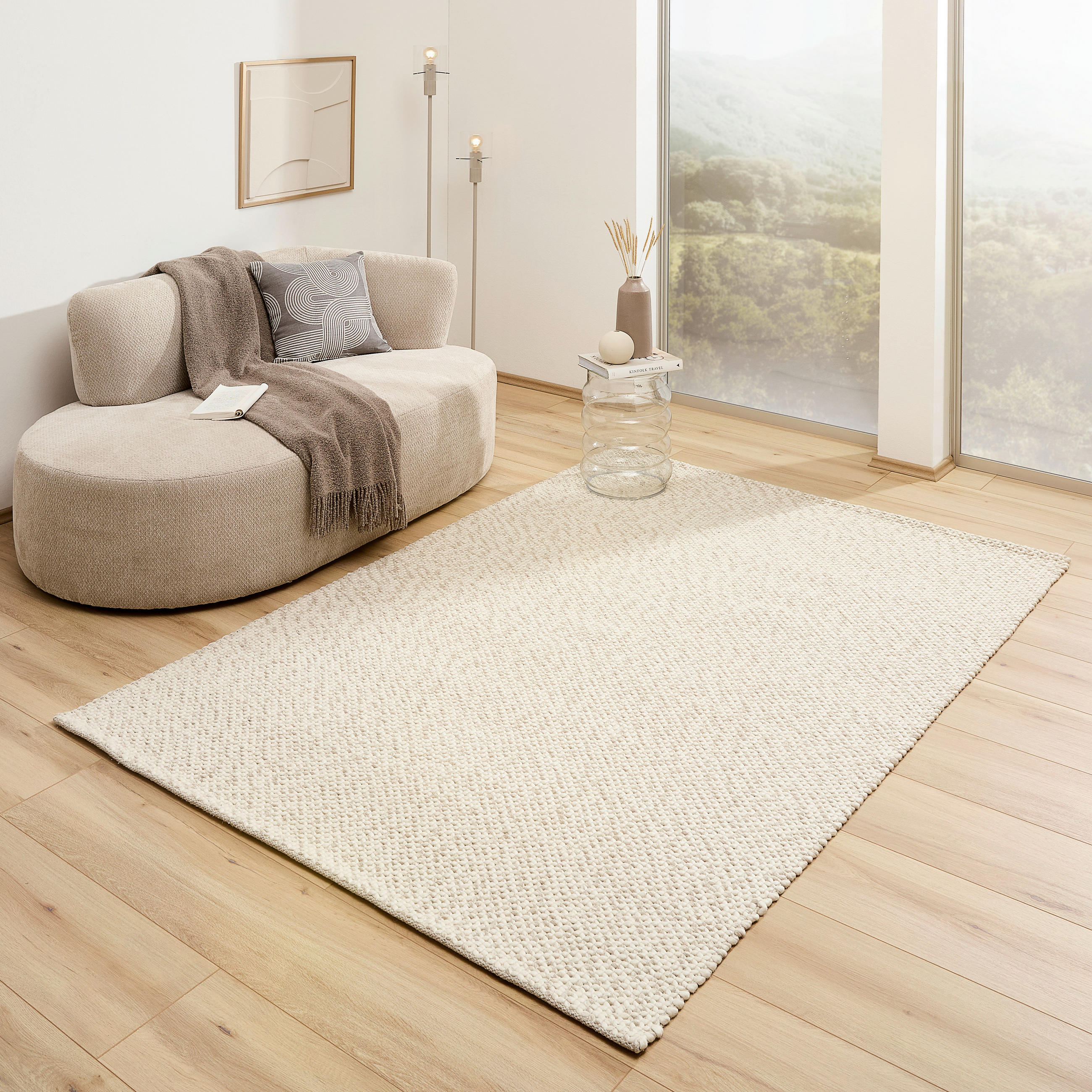 HANDWEBTEPPICH 130/190 cm Beige  - Beige, Natur, Textil (130/190cm) - Linea Natura