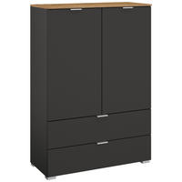 KOMMODE  in 80/119/42 cm  - Alufarben/Graphitfarben, Trend, Holzwerkstoff/Kunststoff (80/119/42cm) - Stylife