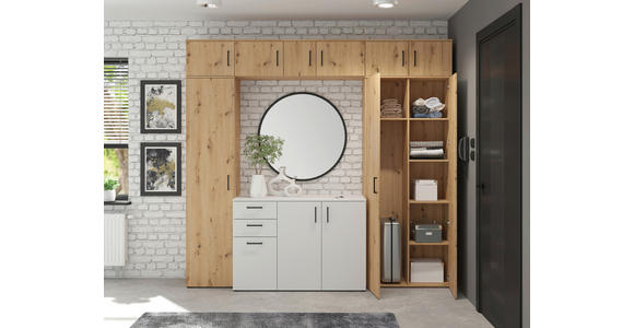 KOMMODE 45/83/40 cm in Eiche Artisan - Anthrazit/Schwarz, MODERN, Holzwerkstoff/Kunststoff (45/83/40cm) - Carryhome