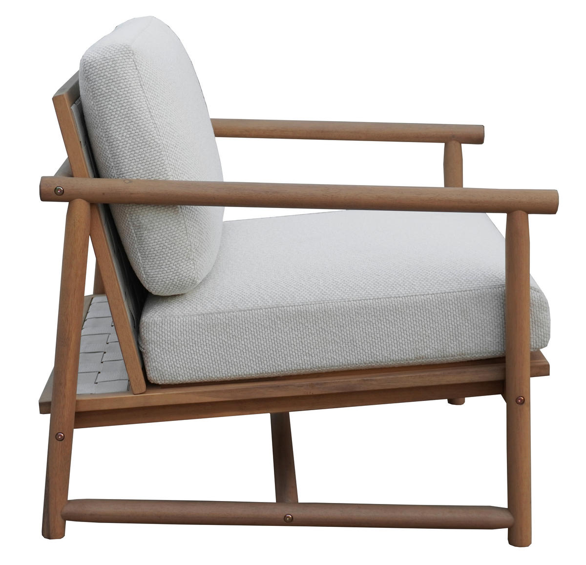 GARTENSET 4-teilig Webstoff Akaziemassiv 4-teilig  - Beige/Akaziefarben, Design, Holz/Textil (81/71/84cm) - Ambia Garden
