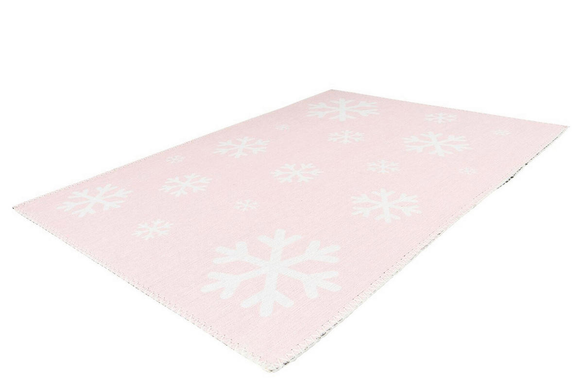 DĚTSKÝ KOBEREC, 120/180 cm růžová, bílá - bílá/růžová, Basics, textil (120/180cm) - Kayoom