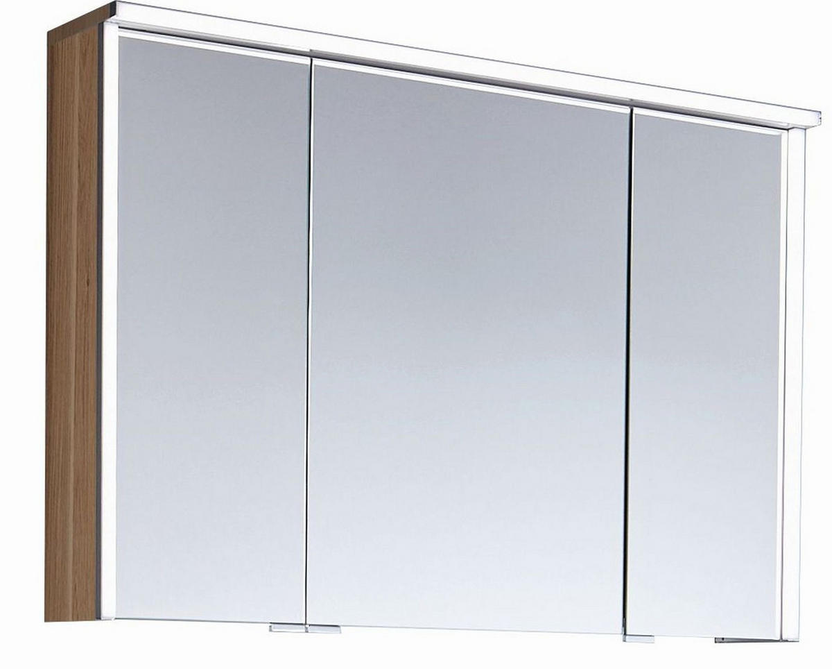SPIEGELSCHRANK 90/65,6/15 cm  - Chromfarben/Eichefarben, Design, Glas/Holzwerkstoff (90/65,6/15cm) - Dieter Knoll