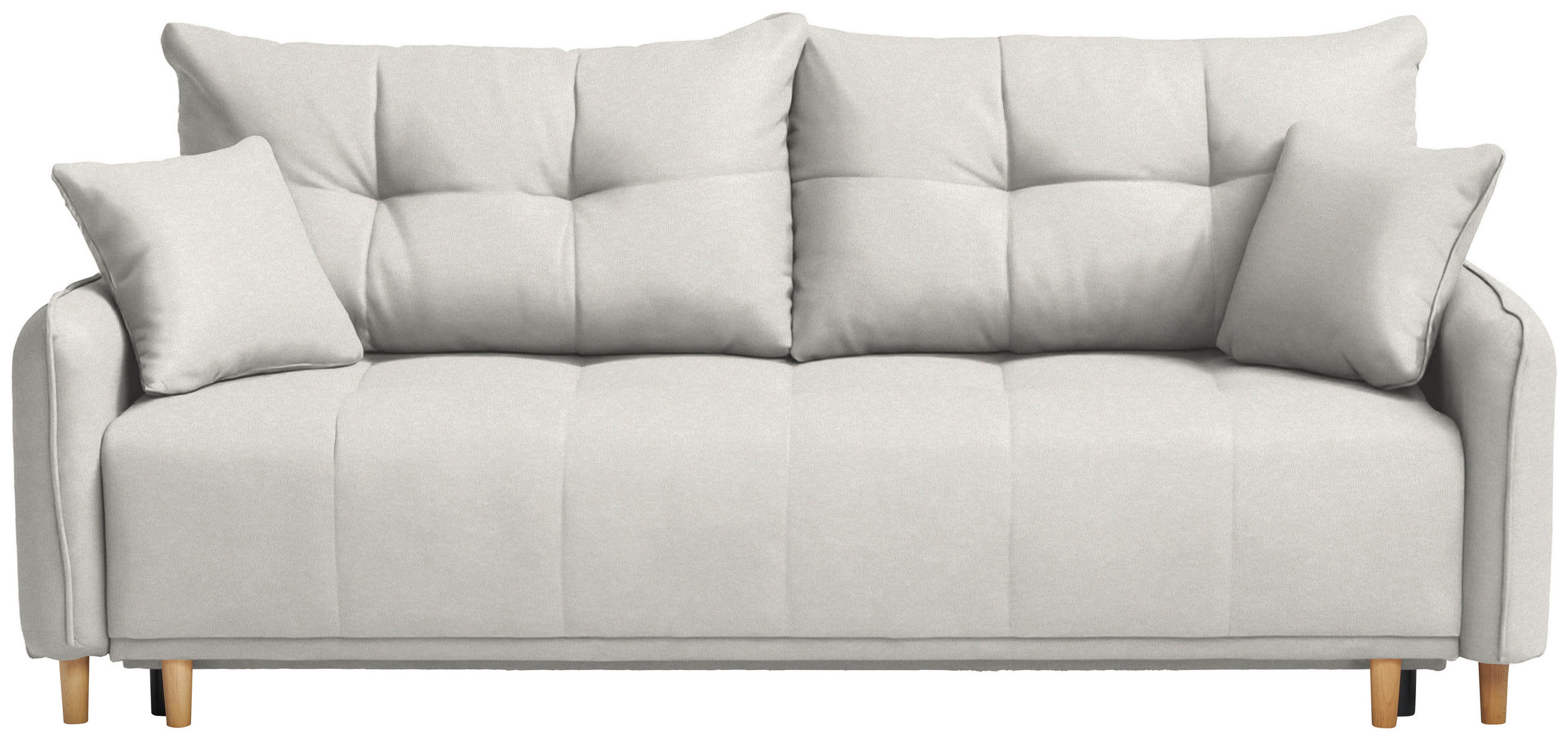 SCHLAFSOFA  in Chenille Creme  - Buchefarben/Creme, Design, Holz/Textil (217/97/101cm) - Carryhome