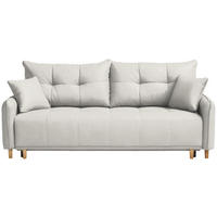 SCHLAFSOFA  in Chenille Creme  - Buchefarben/Creme, Design, Holz/Textil (217/97/101cm) - Carryhome