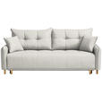 SCHLAFSOFA  in Chenille Creme  - Buchefarben/Creme, Design, Holz/Textil (217/97/101cm) - Carryhome