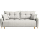 SCHLAFSOFA  in Chenille Creme  - Buchefarben/Creme, Design, Holz/Textil (217/97/101cm) - Carryhome