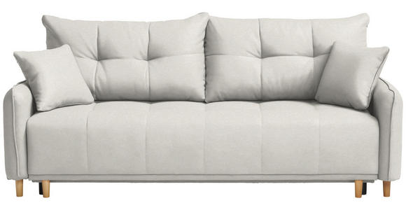 SCHLAFSOFA  in Chenille Creme  - Buchefarben/Creme, Design, Holz/Textil (217/97/101cm) - Carryhome