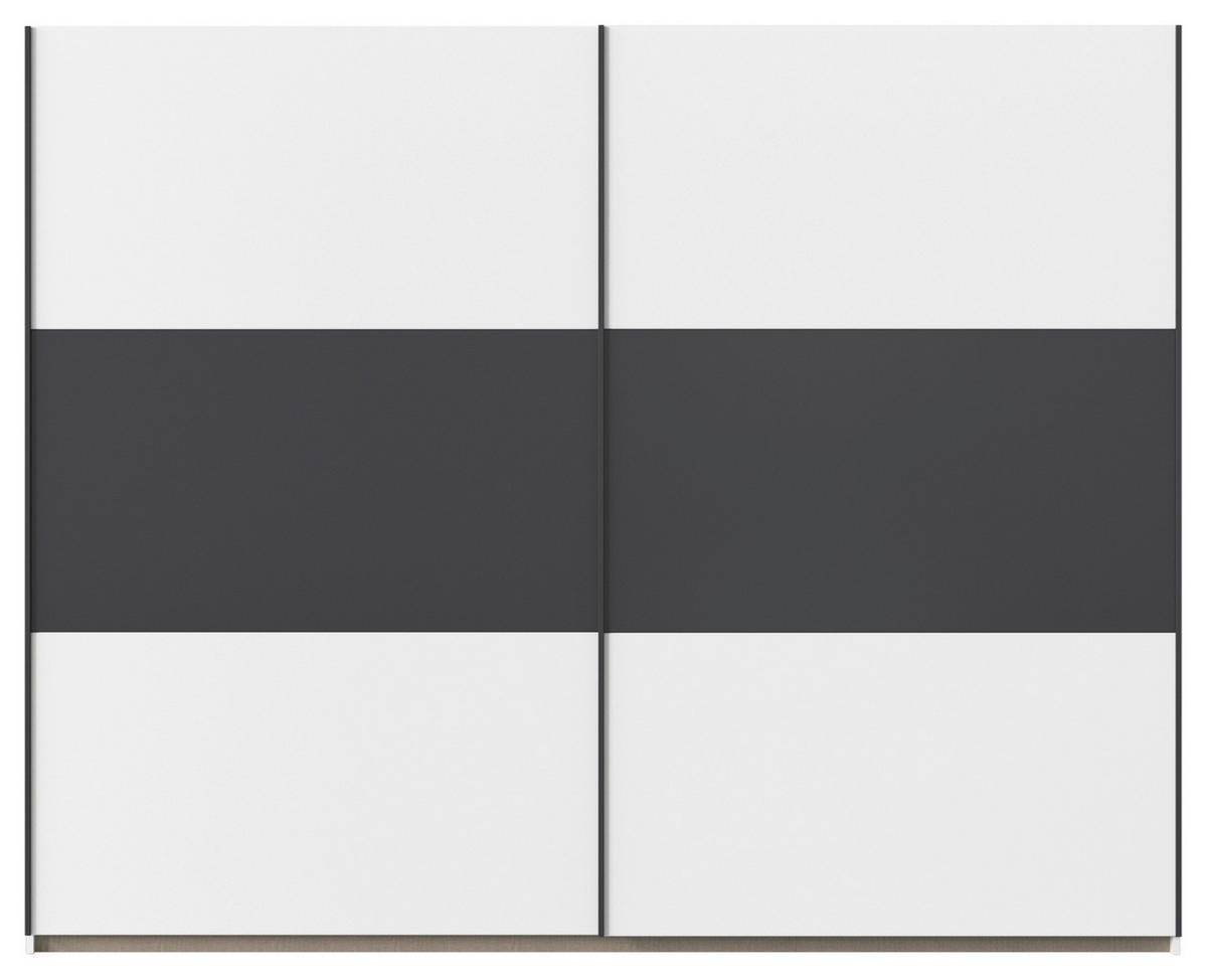 SCHWEBETÜRENSCHRANK in Grau, Weiss  - Weiss/Grau, Modern, Holzwerkstoff/Metall (261/210/59cm) - Rauch Möbel