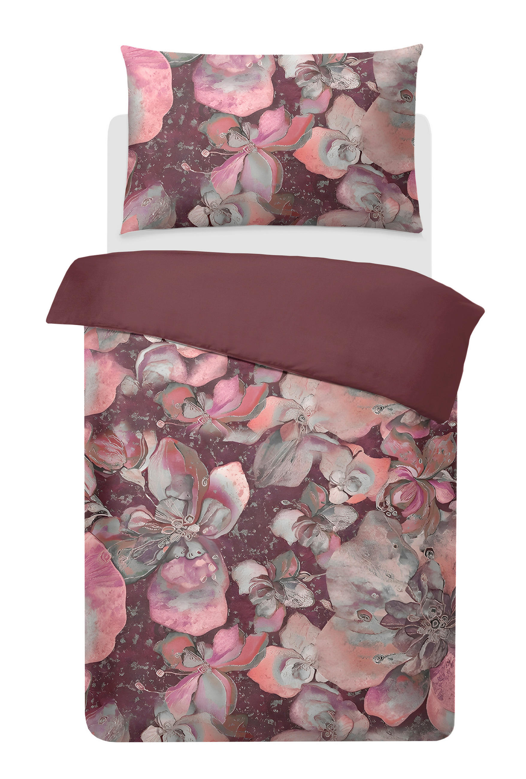 BETTWÄSCHESET Red Wine Satin 200/210 cm  65 cm/100 cm  - Bordeaux, Basics, Textil (200/210cm) - Ambiente