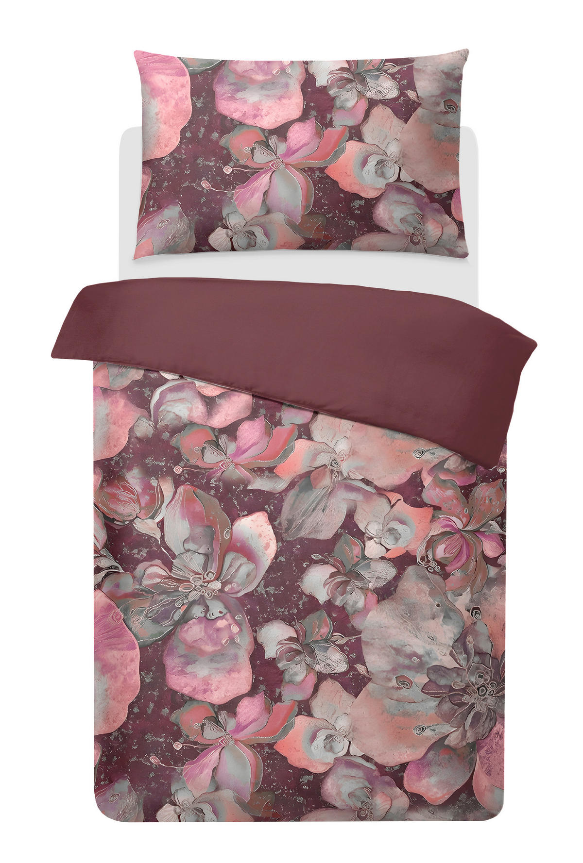 BETTWÄSCHESET Red Wine Satin 200/210 cm  65 cm/100 cm  - Bordeaux, Basics, Textil (200/210cm) - Ambiente